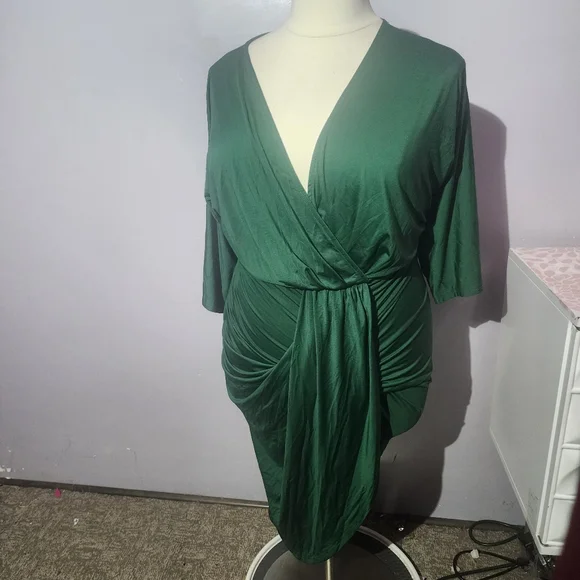 NWT Baltic Born Mimi Hunter Green Wrap Midi Dress - Picture 2 of 6